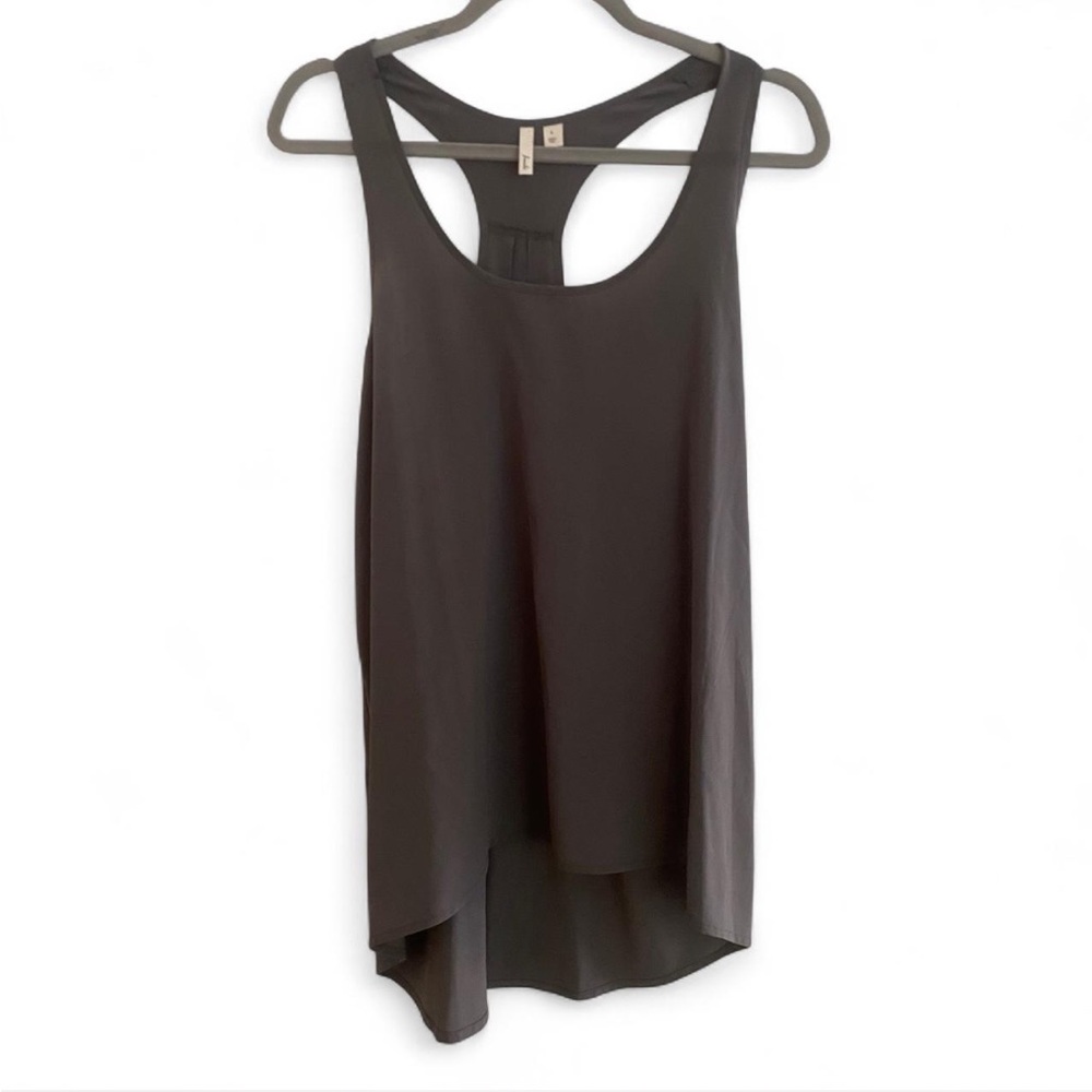Y2K FRENCHI GRAY SCOOP NECK RACERBACK TANK TOP SIZE LARGE LIGHTWEIGHT MINIMALIST